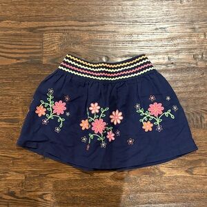 Talbots Kids Blue Skirt with Pink and Green Floral Design